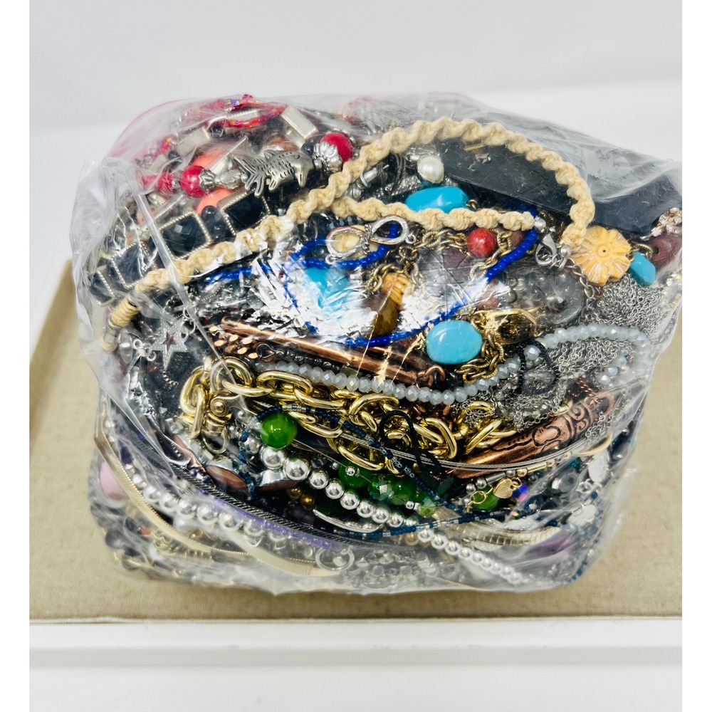 Vintage & Modern Gold & Silver Tone Mixed Metal Scrap/Wear Jewelry Lot 9lbs